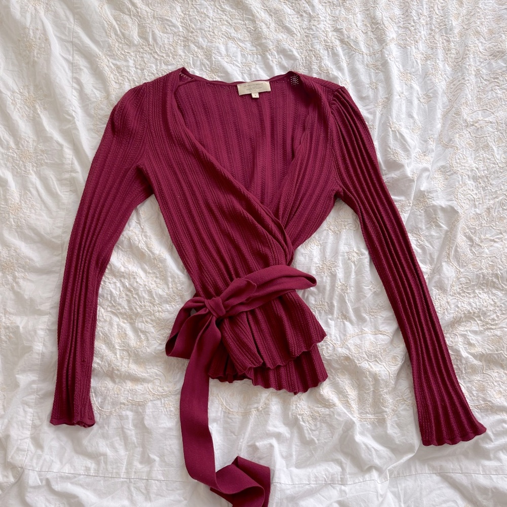 VISCOSE SCALLOP WRAP CARDIGAN Sezane
